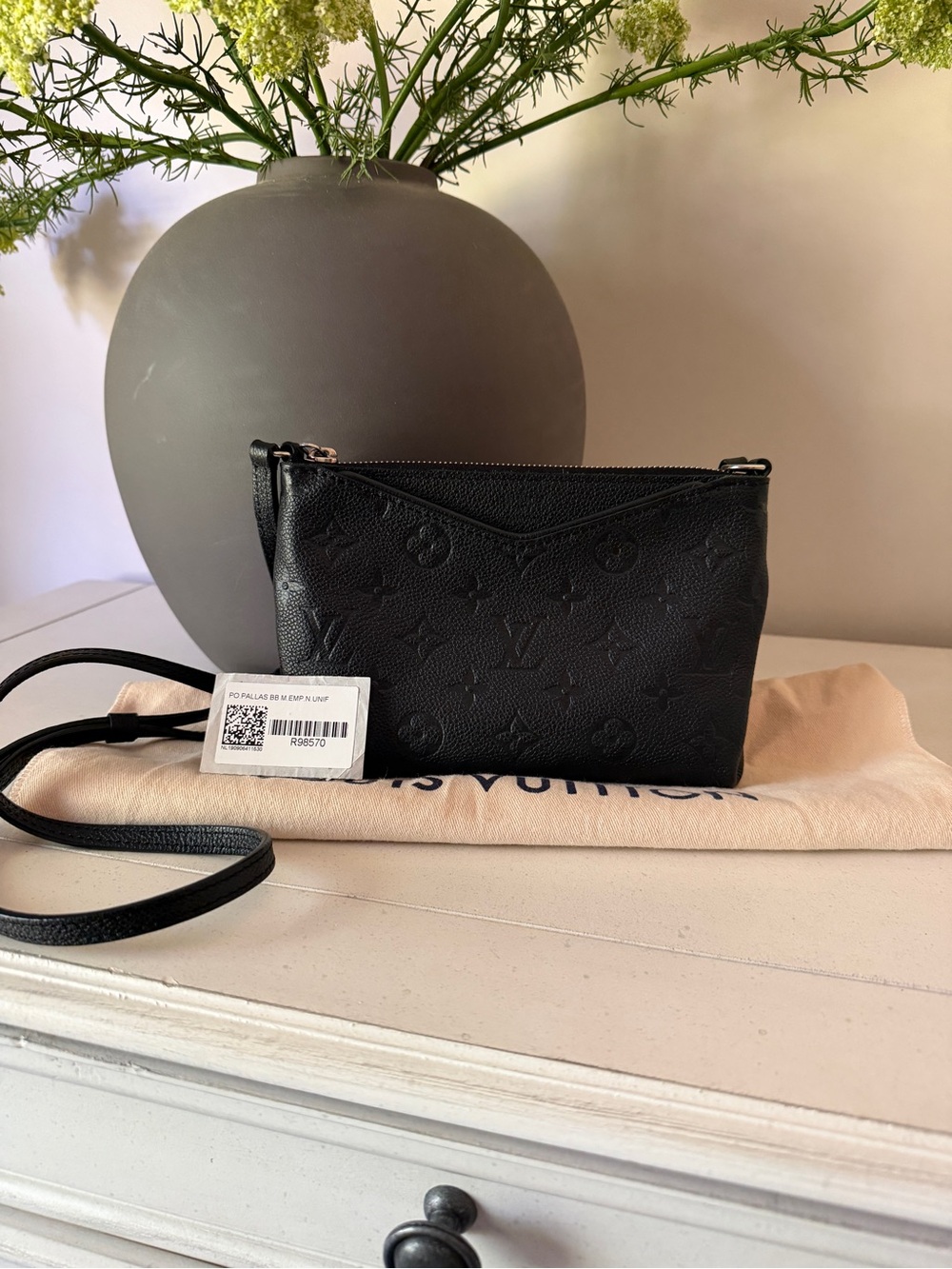 Louis Vuitton Pallas BB Black Monogram Empreinte Pochette Crossbody